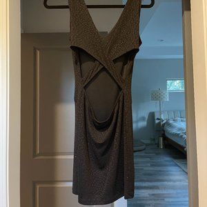 Shimmery Black Dress - Cross Back
